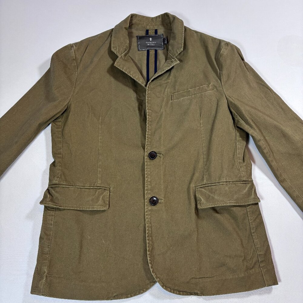 Hawkings McGill Cotton Casual Blazer Army Green Small Stone Washed Small